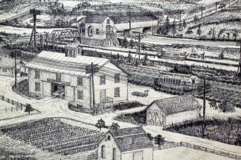 Drawing of Tadmor Village in Ohio 