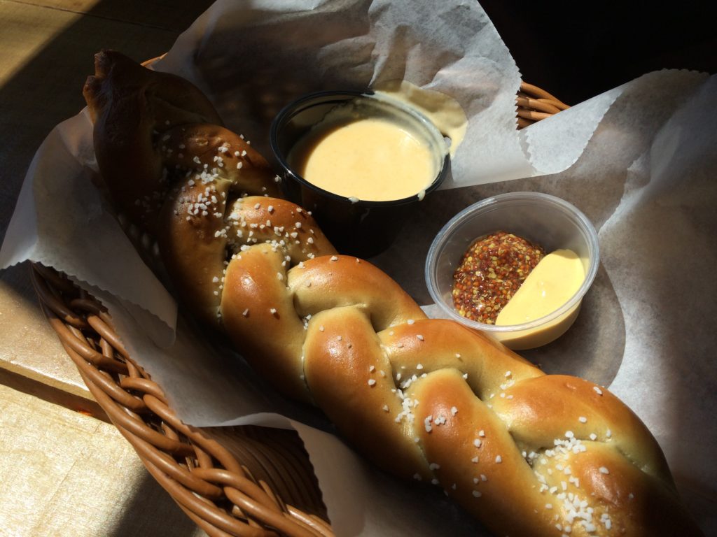 Carillon Brewing Company pretzel bread