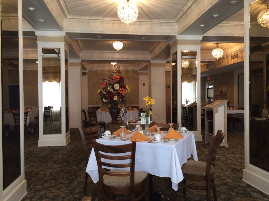 tables set at Dayton Woman's Club