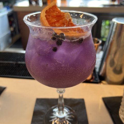 Purple Sky cocktail at The Foundry