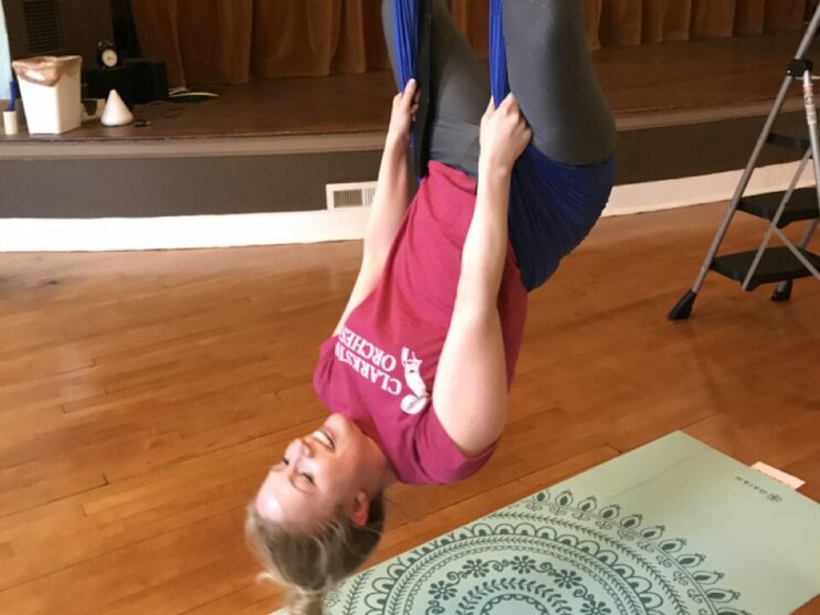 Me trying Aerial Yoga at Kai in Fairborn, Ohio