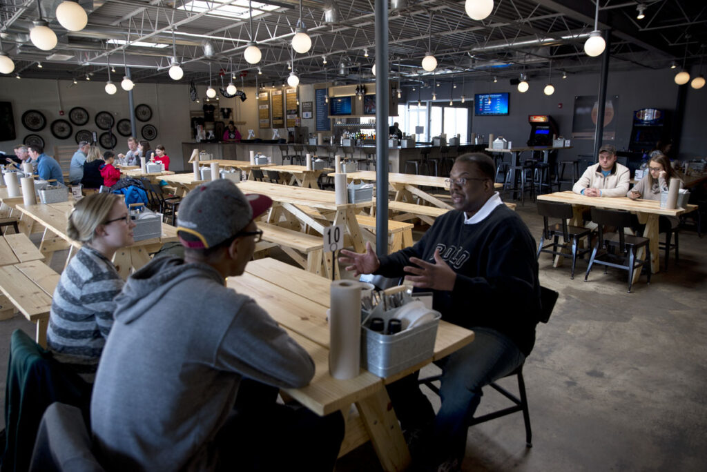 Me interviewing Slim x Dude at Old Scratch - photo by Ronald Applin