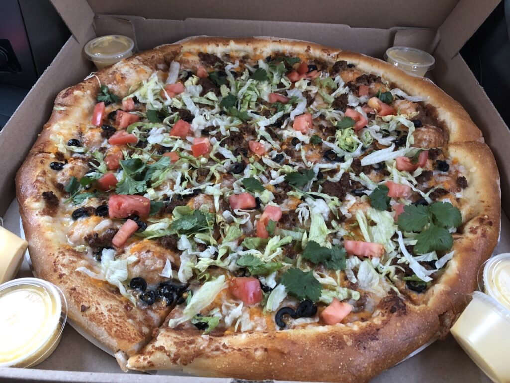 Taco Pizza at Pizza Bandit in Dayton, Ohio