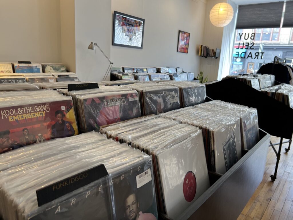 Record stacks at Skeleton Dust Records' original location