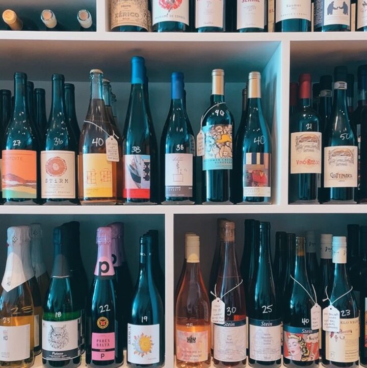 Press Coffee Bar's wine selection in Dayton