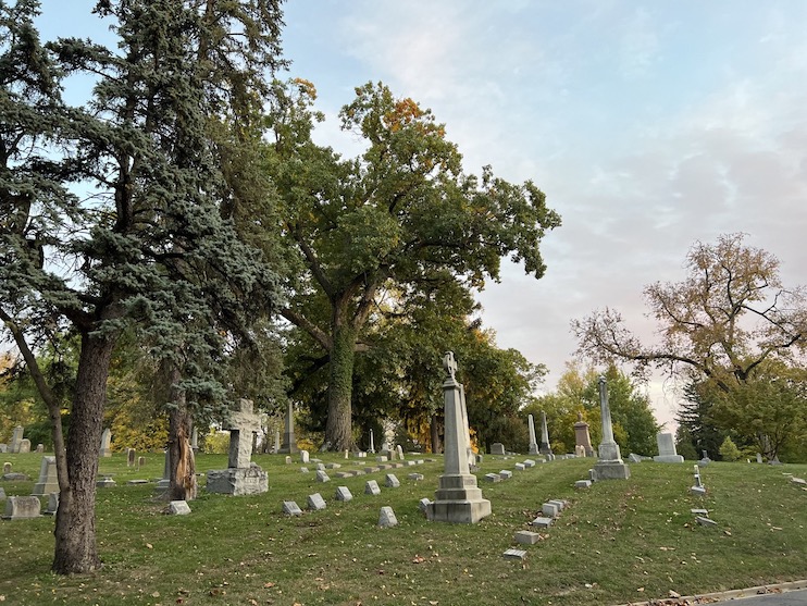 Woodland Cemetery headstones