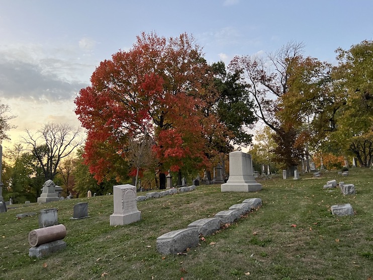 Woodland Cemetery gravestones