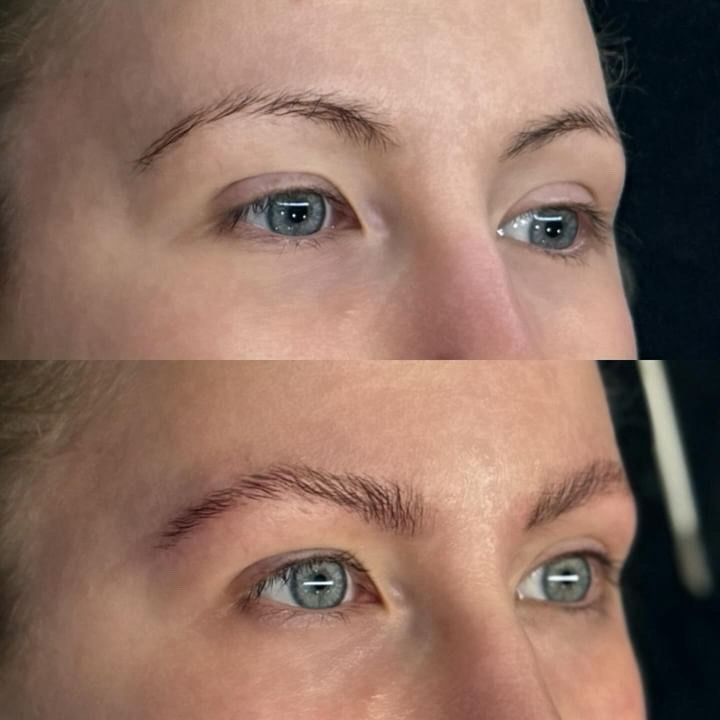 before and after brow lamination