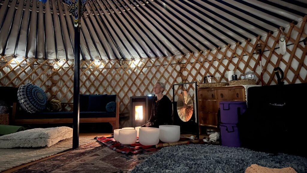 Sound bath at Acorn & Owl in Yellow Springs, Ohio