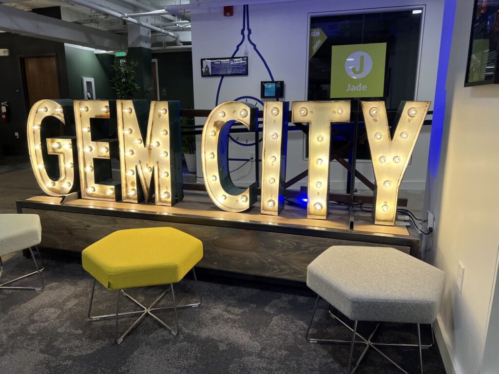 Gem City sign in Dayton Arcade 