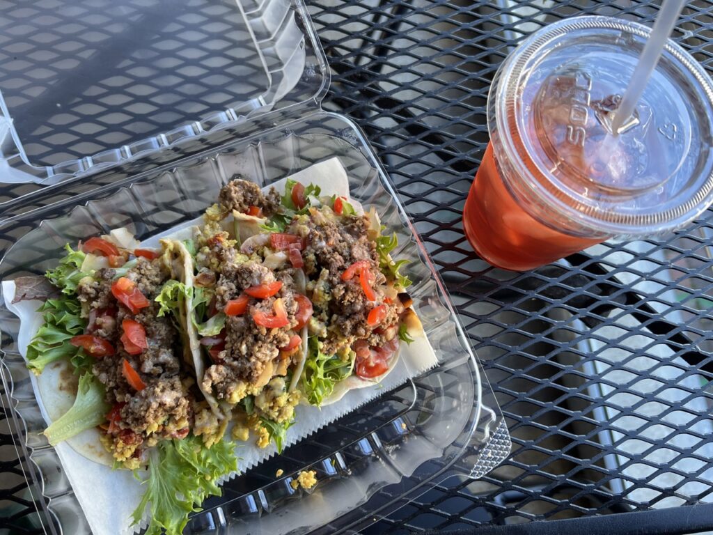 Brunch tacos at Vegan it iz Eats in Dayton, Ohio