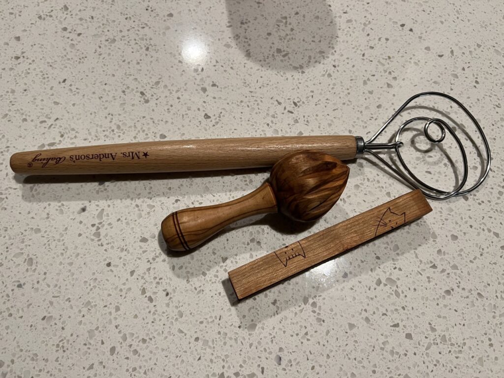 dough whisk and other kitchen items