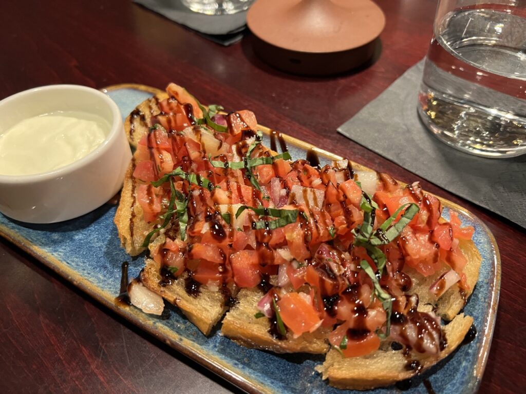 bruschetta at Mayflower in Troy