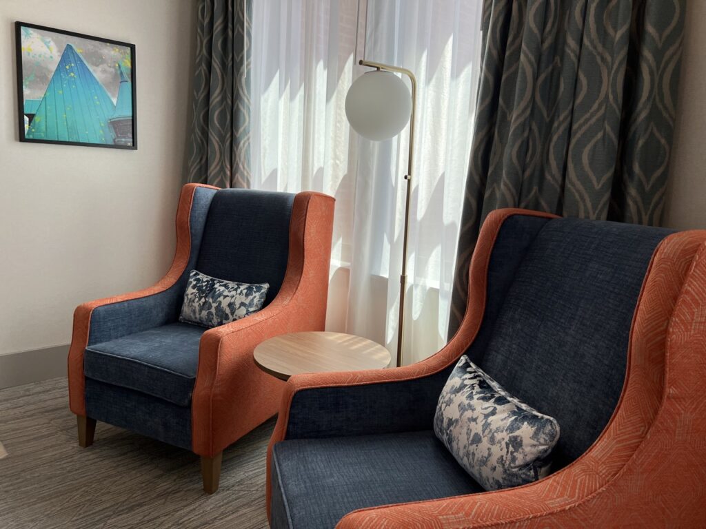 Sitting area of a suite at Hilton Garden Inn Dayton