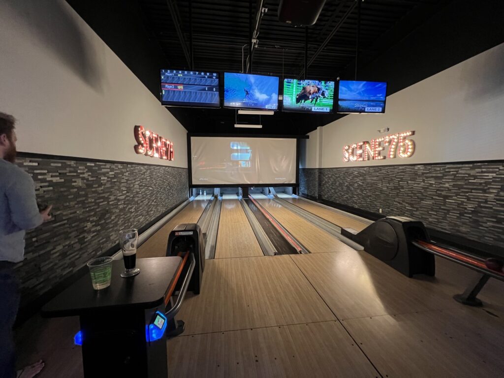 Mini bowling alley at Scene75 Dayton