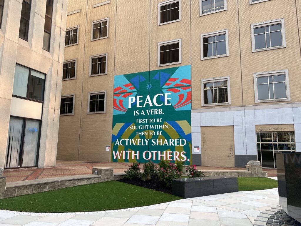 mural titled "On Peace Work" 