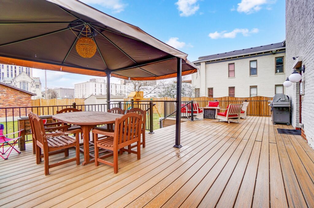 Deck behind Pollack House in Dayton