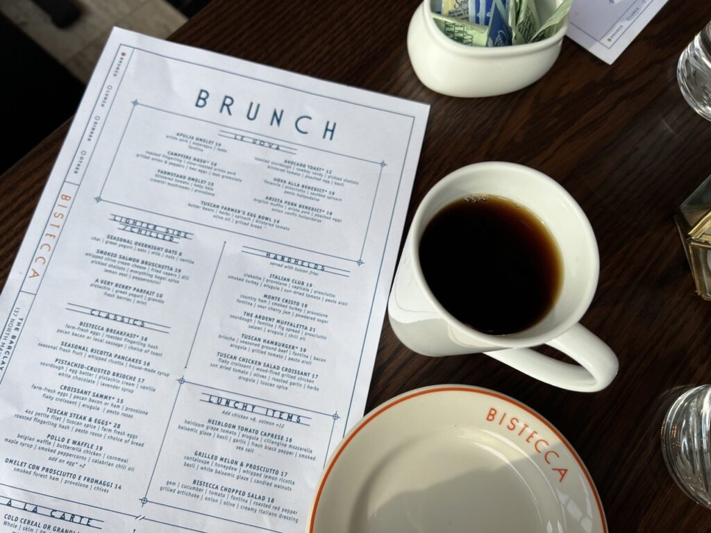 Bistecca Dayton brunch menu