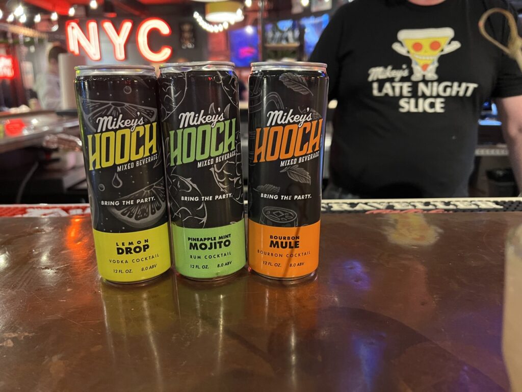 drinks at Mikey's Late Night Slice