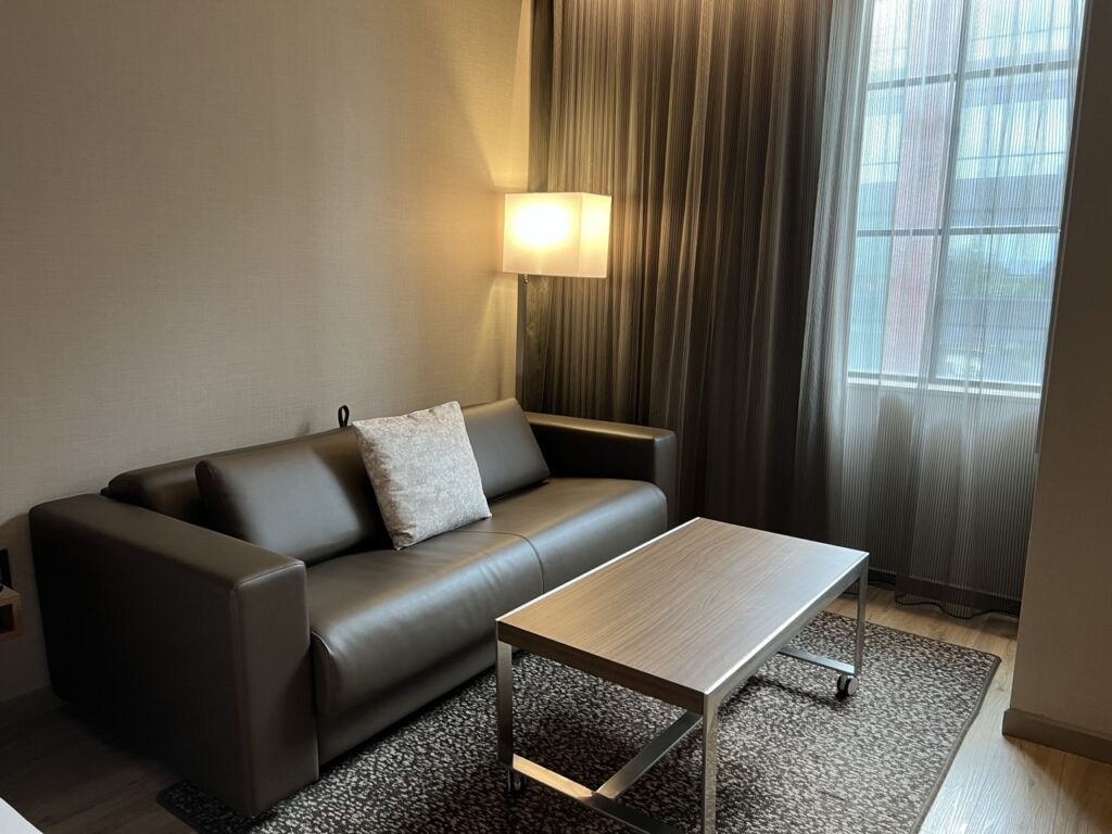 AC Hotel Dayton couch and table